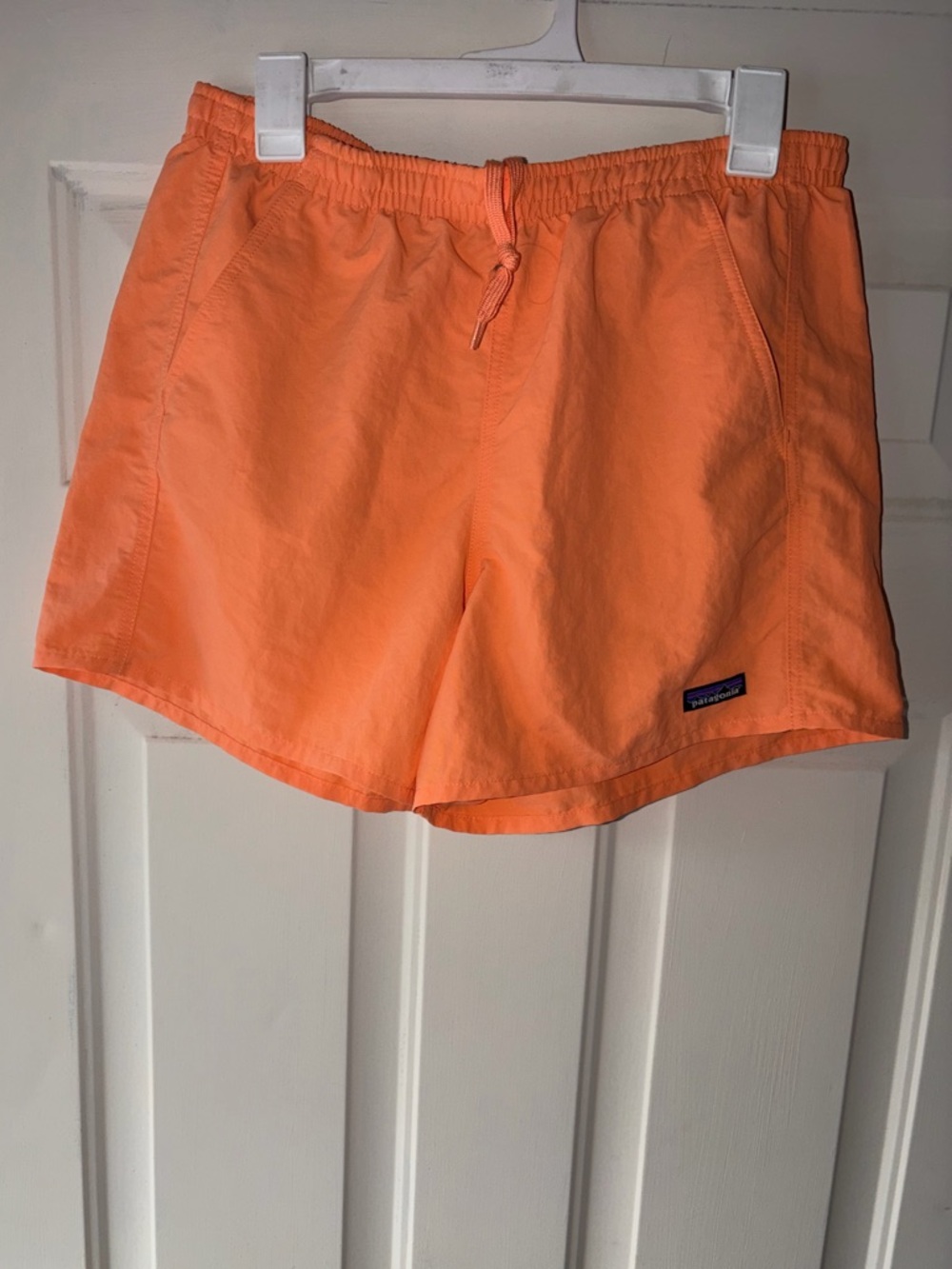 Patagonia Bright Orange Active Shorts with Logo Patch